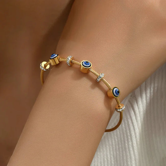 Evil Eye Cable Cuff