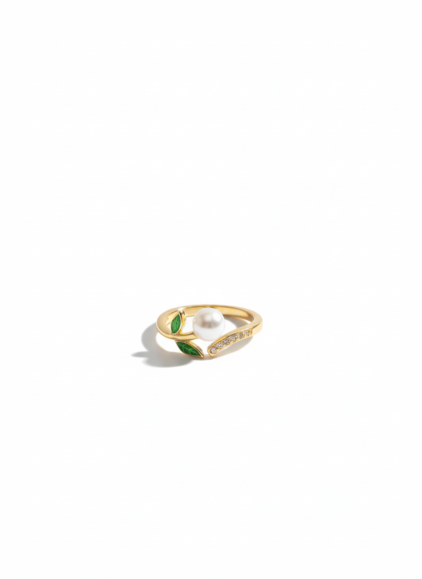 The Pearl Leaf Ring
