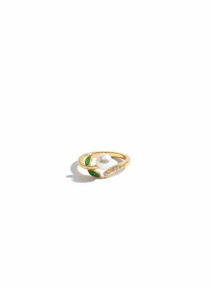 The Pearl Leaf Ring