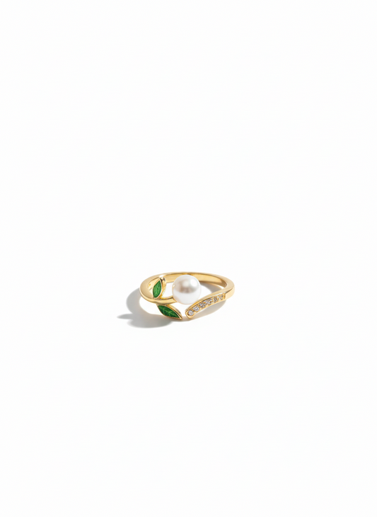 The Pearl Leaf Ring