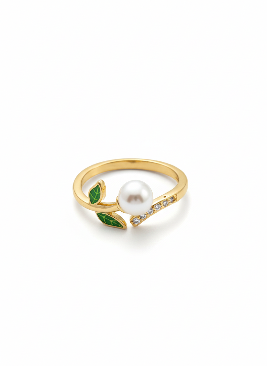 The Pearl Leaf Ring