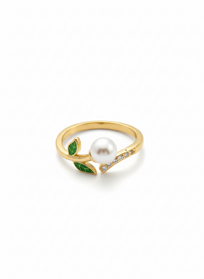 The Pearl Leaf Ring