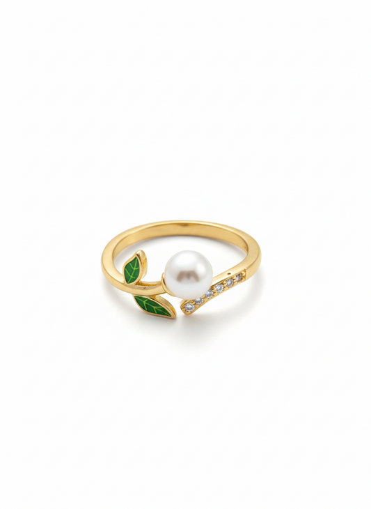 The Pearl Leaf Ring