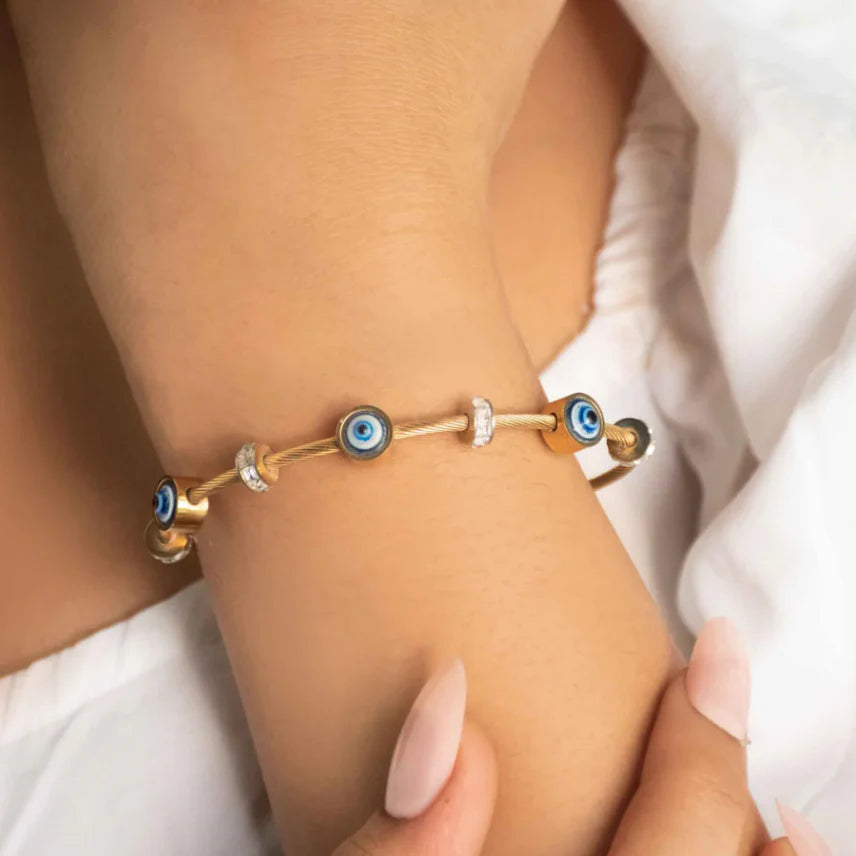 Evil Eye Cable Cuff